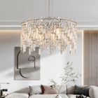 Luxurious Silver Crystal Chandelier -Timeless Elegance & Modern Glamour - view 7