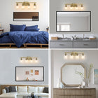 Golden  Vanity Light with Clear Glass Shades (No Bulbs) - view 1