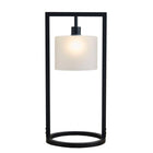 Modern Industrial Black Open Frame Table Lamp, White - view 3