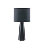 Matte Black Ceramic Ribbed Table Lamp - view 3