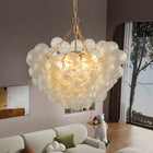 Gold Pendant Light Chandelier with Threaded Clear Glass Globe Shade - view 2