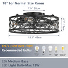 18-inch  Vintage Caged Ceiling Fan Light (Bulb Not Included) - view 3