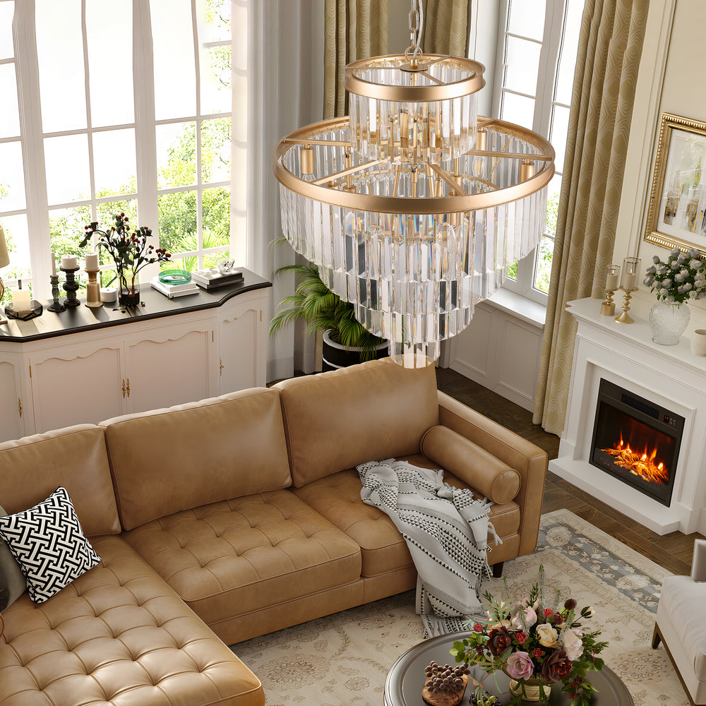 Golden Luxury Crystal Chandelier -Modern Ceiling Light Fixture