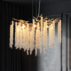 23.6-inch Modern Golden Pendant Light with Cascading Crystal Strands - view 1