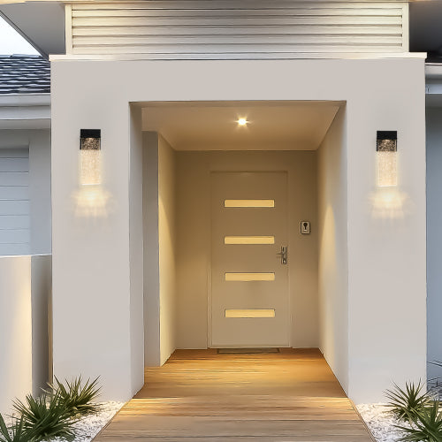 2-Pack Outdoor LED Wall Sconce -Modern Design &amp; Weatherproof Durability