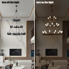 27 Light Metal Ring Chandelier Black (No Bulbs) - view 3