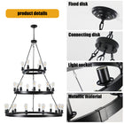 27 Light Metal Ring Chandelier Black (No Bulbs) - view 8