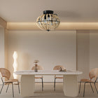 Beaded Fan lamp Wood Beaded Chandelier Oak White - view 2