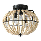 Beaded Fan lamp Wood Beaded Chandelier Oak White - view 7