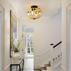 Beaded Fan lamp Wood Beaded Chandelier Oak White - view 8