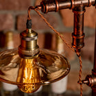 Lámpara de tubo ajustable vintage hecha a mano Steampunk Dream con luces navideñas - view 3