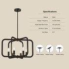 Black 6-Light Pendant Light Chandelier - view 4