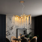 23.6-inch Modern Golden Pendant Light with Cascading Crystal Strands - view 2