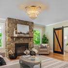 Gold Crystal Chandelier -Contemporary Luxury Ceiling Light Fixture - view 2