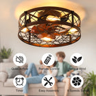 20-Inch Caged Ceiling Fan with Light - view 2