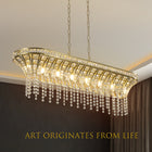Modern Oval Crystal Chandelier -Luxury Champagne Gold Ceiling Fixture - view 2