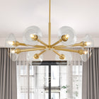 Modern Gold Sputnik Chandelier with Clear Glass Shades (Bulb Not Included) - view 2