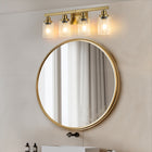 Golden  Vanity Light with Clear Glass Shades (No Bulbs) - view 2