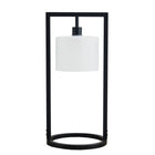 Modern Industrial Black Open Frame Table Lamp, White - view 4