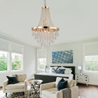 Gold Crystal Chandelier -Large Contemporary Luxury Ceiling Fixture - view 3