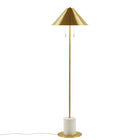 Cylindrical Faux Marble Base Gold Accent Floor Lamp - view 3