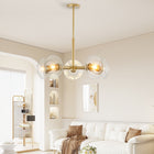 Modern Gold Sputnik Chandelier with Clear Glass Shades (Bulb Not Included) - view 5