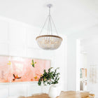 Bohemian style Wood Beaded Chandelier Oak White - view 6