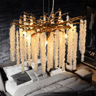 23.6-inch Modern Golden Pendant Light with Cascading Crystal Strands - view 4