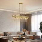 Modern Oval Crystal Chandelier -Luxury Champagne Gold Ceiling Fixture - view 4