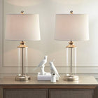 [Set of 2] Clear Glass Base Table Lamp, Silver - view 2