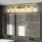 Golden  Vanity Light with Clear Glass Shades (No Bulbs) - view 6