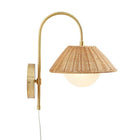 Rattan Weave Gold Plug-in Wall Scone Light - view 3