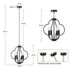 Black Farmhouse Pendant Light with Adjustable Hanging Chain - view 4