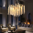 23.6-inch Modern Golden Pendant Light with Cascading Crystal Strands - view 5