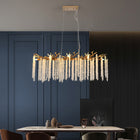 39.4-inch Modern Golden Pendant Light with Cascading Crystal Strands - view 5