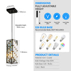 Modern Crystal Pendant Lights -Set of 3 Adjustable Ceiling Fixtures - view 5