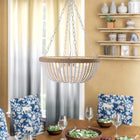 Bohemian style Wood Beaded Chandelier Oak White - view 1