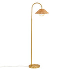Rattan Weave Shade Floor Lamp, Gold/Natural - view 4