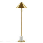 Cylindrical Faux Marble Base Gold Accent Floor Lamp - view 4