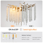 23.6-inch Modern Golden Pendant Light with Cascading Crystal Strands - view 6
