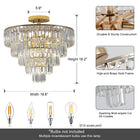 Gold Crystal Chandelier -Luxury 5-Tier Ceiling Light Fixture - view 6