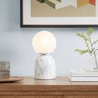 Wholesale White Glass Globe Resin Decorative Accent Table Lamp - view 1
