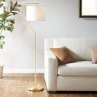 Angular Gold Floor Lamp with White Shade - view 1