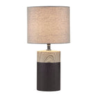 Mid-Century Wood Grain Table Lamp, Matte Black - view 2