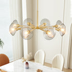 Modern Gold Sputnik Chandelier with Clear Glass Shades (Bulb Not Included) - view 3