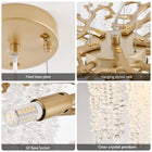 23.6-inch Modern Golden Pendant Light with Cascading Crystal Strands - view 7