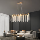 39.4-inch Modern Golden Pendant Light with Cascading Crystal Strands - view 7