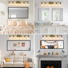 Golden  Vanity Light with Clear Glass Shades (No Bulbs) - view 7
