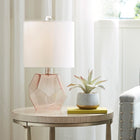 Pink Clear Glass Base Table Lamp - view 1