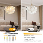 Gold Pendant Light Chandelier with Threaded Clear Glass Globe Shade - view 7
